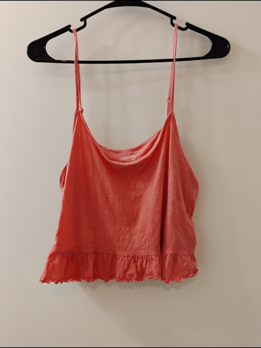 American Eagle Outfitters Coral Ruffle-Hem Camisole